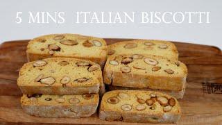 [4K] 5 Mins Italian Biscotti with Almond Low Oil 低脂少油的意大利杏仁脆饼