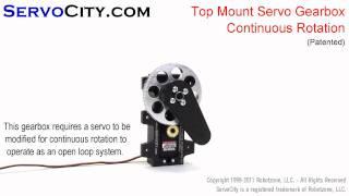 ServoCity.com Top Mount Servo Gearbox Continuous Rotation