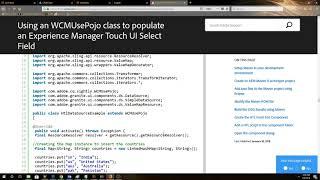 Using an WCMUsePojo class to populate an Experience Manager Touch UI Select Field