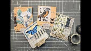 Craft with Me - Making Easy Book Page Covered Pockets for Small Journals - Use Your Stash