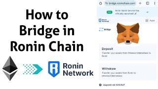 How to bridge from Ethereum Mainnet to Ronin Network | How to deposit from Metamask to Ronin Wallet