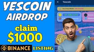 YesCoin latest update | yescoin Binance listing date confirmed