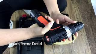 12V Cordless Drill Driver Use Instruction Guide : Yimaler Drill Driver Set with Built in Battery