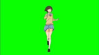 ️GREEN SCREEN EFFECTS: anime school girl running