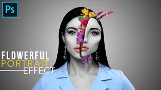Flowerful Portrait Effect - Photoshop tutorial #photoshop #photoshoptutorial