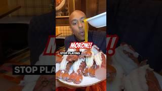 Brain Dead Influencer Throws Away Thousands of Dollars Worth of Lobster #shortvideo #shorts