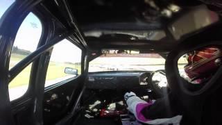 mini se7en in car daniel budd donington park, first lap incident