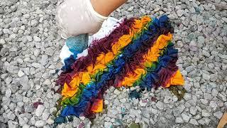 Diagonal Rainbow Colors Tie Dye T Shirt DIY Tutorial