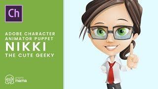 Adobe Character Animator Puppet Template - Nikki the Cute Geeky