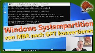 Windows: Systemdatenträger von MBR nach GPT konvertieren