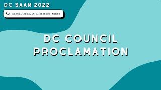 DC Sexual Assault Awareness Month 2022 Proclamation