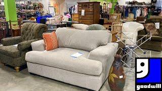 GOODWILL FURNITURE TABLES SOFAS ARMCHAIRS DECOR KITCHENWARE SHOP WITH ME SHOPPING STORE WALK THROUGH