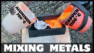 Mixing Molten Metals Together - Cast Iron Casting - Copper - Bronze - ASMR Metal Melting - BigStackD