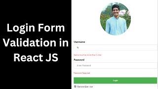 Login Form Validation in React JS