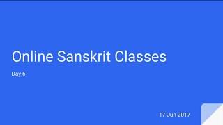 Sanskrit for Beginners by Ashok - Day 6