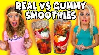 Gummy Smoothie Challenge: Real vs Gummy Food. Totally TV