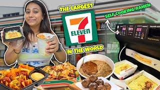 Eating at LARGEST 7-Eleven in Bangkok ! CAFE inside a Convenience Store