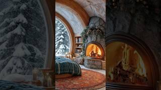 Snowfall in a warm and cozy cave cabin ️ Sleep aid #relax