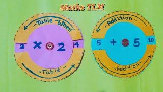 Maths working model || multiplication table wheel || Maths TLM ||addition  wheel ||