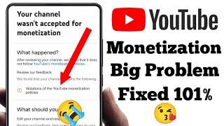 violation of the youtube monetization policies || violation of youtube monetization