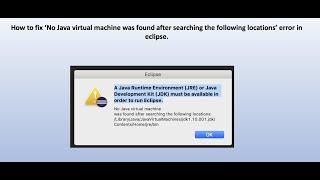 Java Runtime Environment or Java Development Kit must be available in order to run Eclipse.