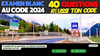 Test au code de la route 2024  - 40 Questions à l'Examen blanc du permis de conduire + Réponses