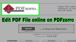 How to Edit PDF on PDFzorro - How to Edit PDF on online - pdfzorro - pdf online editor