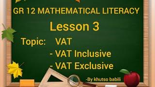 Grade 12 Mathematical Literacy VAT