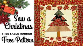 Sew a Christmas Tree Quilt Block Free Pattern #tablerunner #beginnerfriendly#jellyroll#pillowdesign