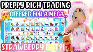 PREPPY TRADING!️OFFERED FOR A MEGA STRAWBERRY BAT?!#adoptmeroblox #preppyadoptme #preppyroblox