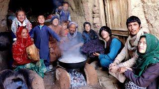 Eating Meat After a long time! How Cave Dwellers Make Clay Stove? Village Lifestyle Afghanistan