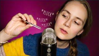 ASMR Fast Plucking Away Everything Bad (Tweezers, Hand Sounds, Trigger Words)