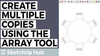 Create Multiple Copies of an Object Using the Array Tool in SketchUp
