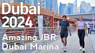 Dubai [4K] Amazing JBR, Dubai Marina Walking Tour 