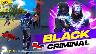 New Black Criminal Bundle  Solo Vs Squad OP Gameplay - Free Fire Max