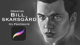 Bill Skarsgård Digital Portrait on Procreate