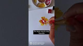 How to paint a cosmos flower using Filbert brush