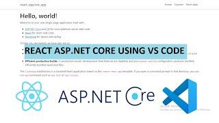 Create React JS with ASP.NET Core Application using Visual Studio Code