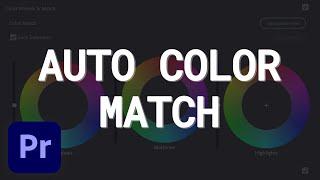 Automatic Color Matching in Adobe Premiere Pro 2022