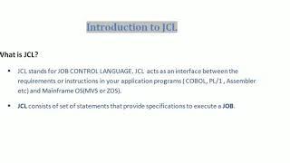 Introduction to JCL