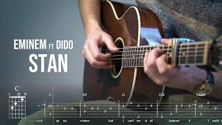 Stan - Eminem ft. Dido (fingerstyle guitar) | clean TAB + Chords + Lyrics