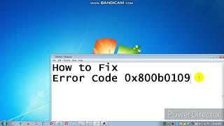 How to Fix error code 0x800b0109 | #trending