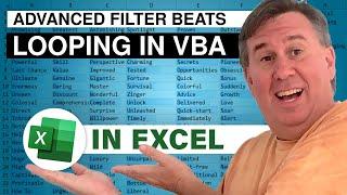 Excel - Advanced Filter Is Faster than Looping in VBA - Episode 2060