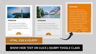 Show hide text on click using HTML, CSS & JQUERY | Expand & Collapse Text   | Jquery Toggle Class
