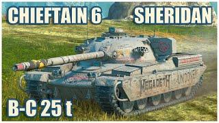 Chieftain Mk. 6, Sheridan & B-C 25 t • WoT Blitz Gameplay