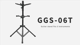 GUITTO GGS-06T - Guitar Stand fits 3 instruments