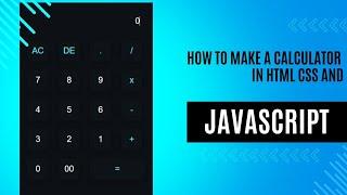 How To Make A Calculator Using HTML CSS And JavaScript | Calculator in HTML CSS JavaScript | HTML |