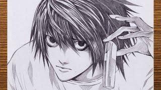 How to draw L Lawliet from Death Note | L drawing step by step | Tutorial