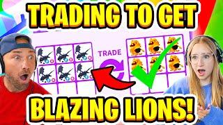 Trading To Get 6 *BLAZING LIONS* in Adopt Me! The Impossible Pet! Roblox!