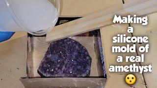 Amethyst silicone mold DIY | Using LET'S RESIN silicone | Using a real amethyst to make a mold